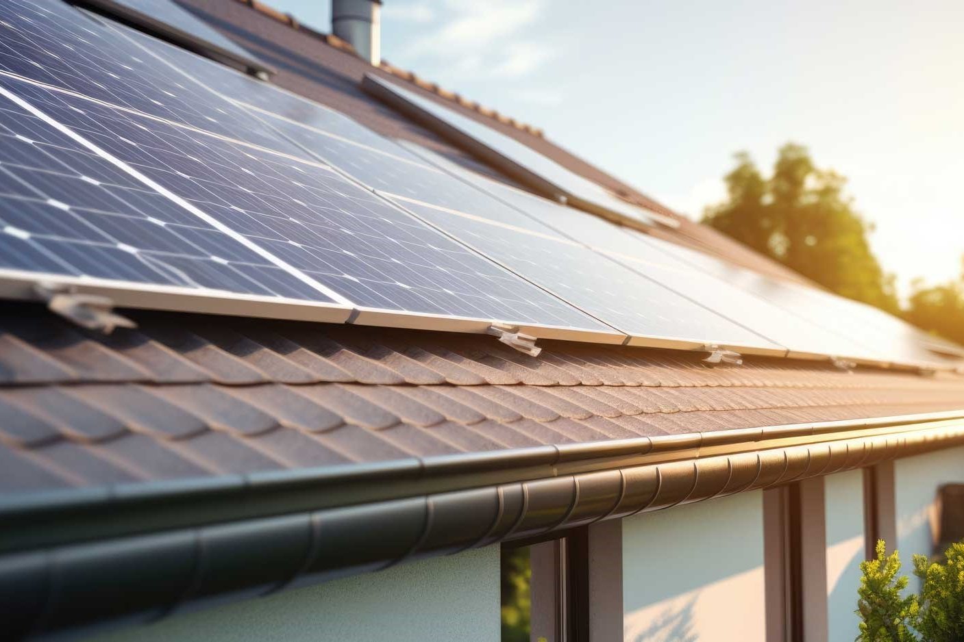 Dach mit Photovoltaik-Anlage