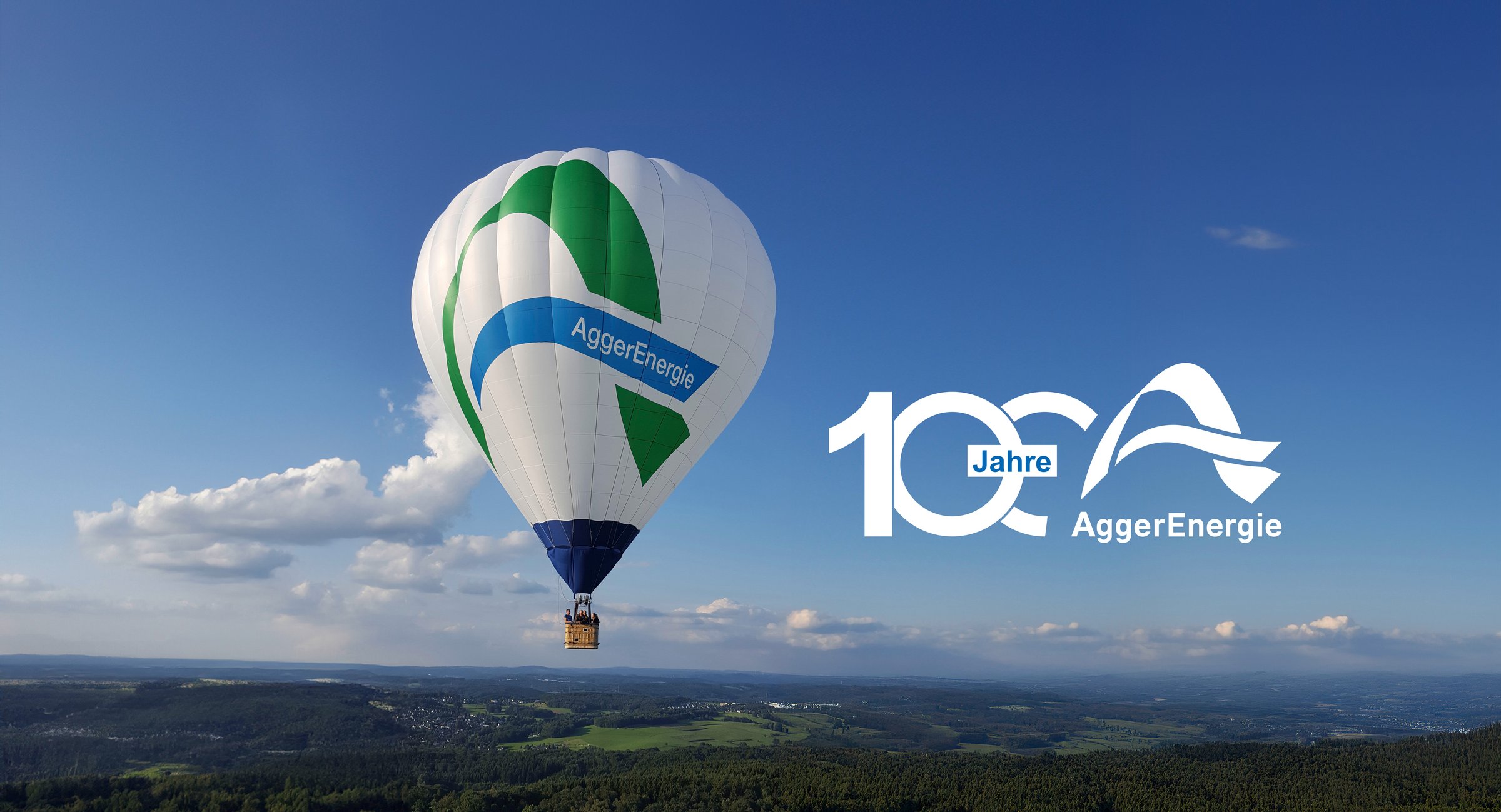 der AggerEnergie Heißluftballon mit unserem 100 Jahre-Logo