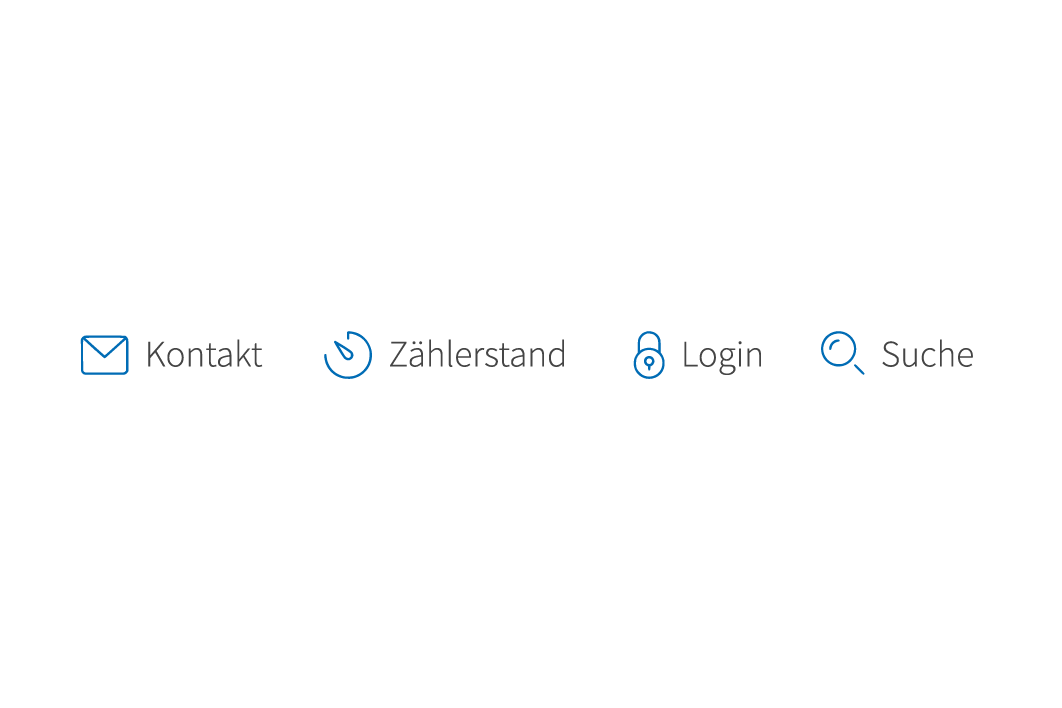 Meta-Navigation mit Suche auf der AggerEnergie-Website.